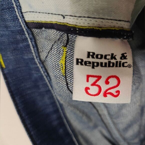 Rock & Republic Floyd Blue Wide Leg Jeans Size 32 - Picture 5 of 7